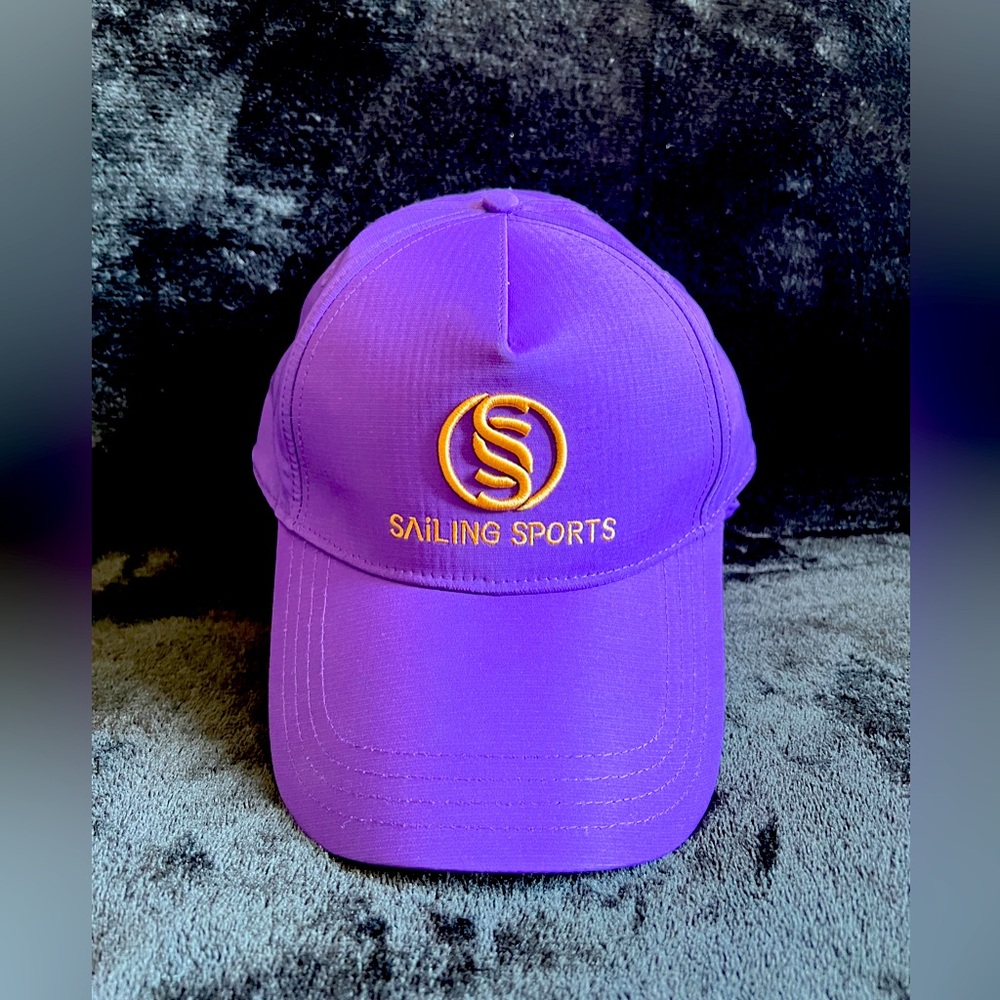 Sailing Sports Purple cap hat Strap Back Golden embroidery Unisex nWOT